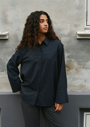 Dita check skjorte Dark Blue Neo Noir